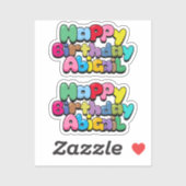 Gelukkige verjaardag Abigail Sticker (Vel)