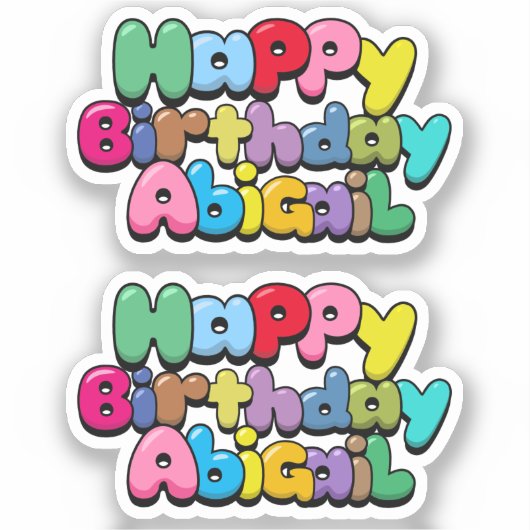 Gelukkige verjaardag Abigail Sticker (Voorkant)