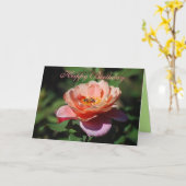 Gelukkige Verjaardag Abrikoos & Lavendel Roos Honi Kaart (Gele Bloem)
