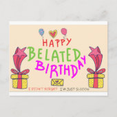 gelukkige verjaardag achteraf briefkaart (Voorkant)