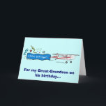 Gelukkige Verjaardag achterkleinzoon Vliegtuig Kaart<br><div class="desc">Overeenkomende items kunnen worden gevonden door "pinguïncornerstore-vliegtuig" in de zoekbalk van Zazzle te typen.</div>