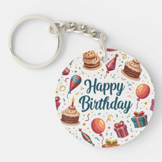 Gelukkige Verjaardag Acryl Sleutelhanger met Ballo