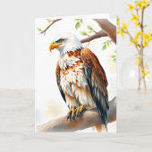 Gelukkige verjaardag | Adelaar zit op een tak Kaart (Gele Bloem)