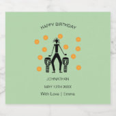 Gelukkige verjaardag, Afrikaans drumfeest Sparkling Wijnetiket (Enkel label)