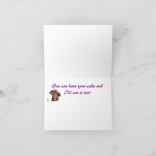 Gelukkige Verjaardag Airedale Terrier Kaart (Binnen)