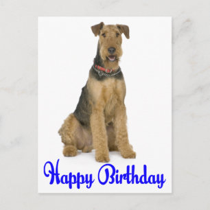 Gelukkige verjaardag Airedale Terrier Puppies Hond Briefkaart