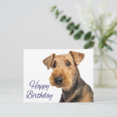 Gelukkige Verjaardag Airedale Terrier Puppy Dog Bl Briefkaart (Staand voorkant)