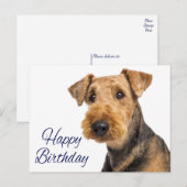 Gelukkige Verjaardag Airedale Terrier Puppy Dog Bl Briefkaart (Voorkant / Achterkant)