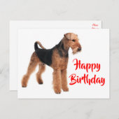 Gelukkige Verjaardag Airedale Terrier Puppy Hond Briefkaart (Voorkant / Achterkant)