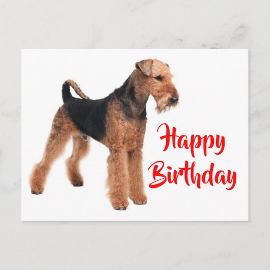 Gelukkige Verjaardag Airedale Terrier Puppy Hond Briefkaart (Voorkant)