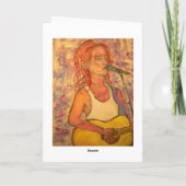 Gelukkige verjaardag akoestisch meisje kaart (Achterkant)