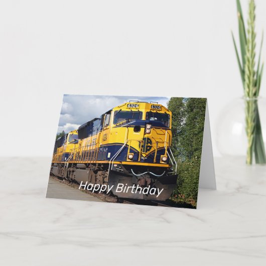 Gelukkige Verjaardag: Alaska Railroad locomotief Kaart (Voorkant)