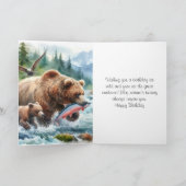 Gelukkige Verjaardag Alaskan Grizzly Beer Kaart (Binnen)