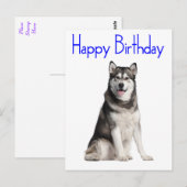 Gelukkige Verjaardag Alaskan Malamute Puppy Dog Ka Briefkaart (Voorkant / Achterkant)