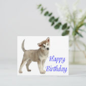 Gelukkige Verjaardag Alaskan Malamute Puppy Dog Ka Briefkaart (Staand voorkant)