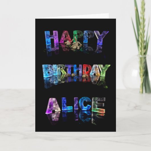 Gelukkige Verjaardag Alice Card Kaart (Voorkant)