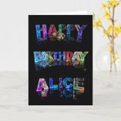 Gelukkige Verjaardag Alice Card Kaart (Gele Bloem)
