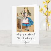 Gelukkige Verjaardag Alice in Sprookjesland Kaart (Gele Bloem)