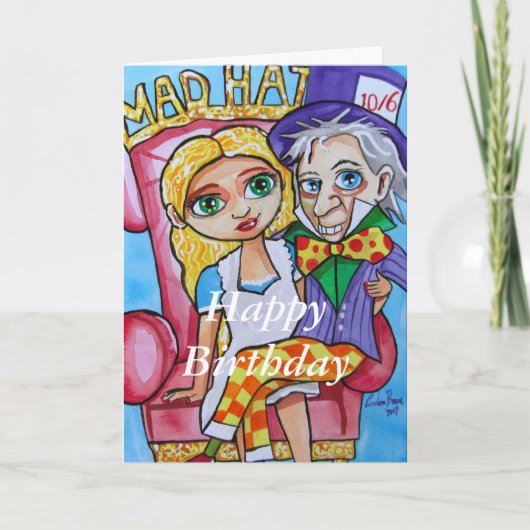 Gelukkige Verjaardag Alice in wonderland gekke zaa Kaart (Voorkant)