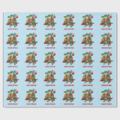 Gelukkige Verjaardag Alligator Superheld Verjaarda Cadeaupapier (Vlak)