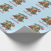 Gelukkige Verjaardag Alligator Superheld Verjaarda Cadeaupapier (Hoek)