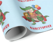 Gelukkige Verjaardag Alligator Superheld Verjaarda Cadeaupapier (Rol Hoek)