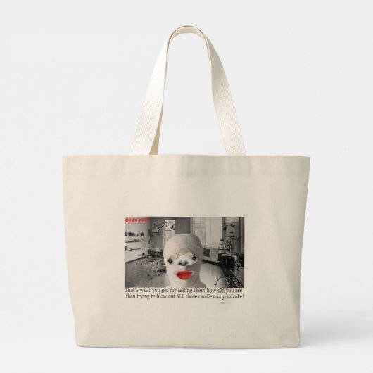 Gelukkige Verjaardag Alpaca Burn Unit Grote Tote Bag (Achterkant)
