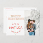 Gelukkige verjaardag altijd laat leuke foto briefkaart (Voorkant / Achterkant)