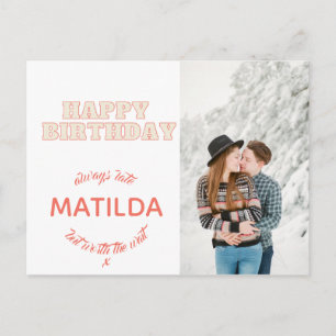 gelukkige verjaardag altijd laat leuke foto briefkaart