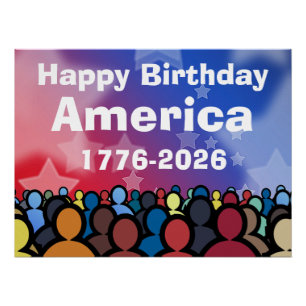 Gelukkige Verjaardag Amerika 1776 tot 2026 Perfect Poster