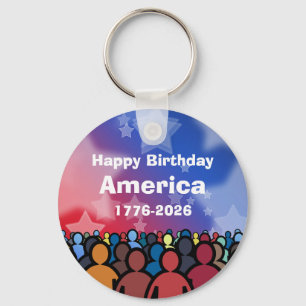 Gelukkige verjaardag Amerika 1776 tot 2026 Sleutelhanger