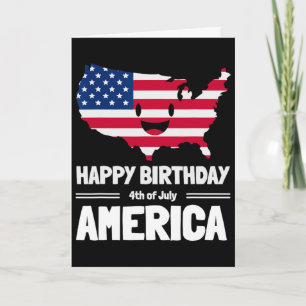 Gelukkige Verjaardag Amerika 4 juli Amerikaanse Vl Kaart