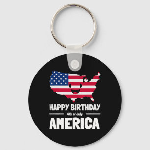 Gelukkige verjaardag Amerika 4 juli Amerikaanse vl Sleutelhanger