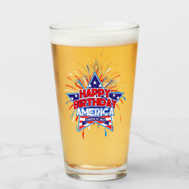 Gelukkige verjaardag Amerika 4 juli Onafhankelijkh Glas