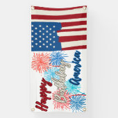Gelukkige Verjaardag Amerika 4th van Juli Feest Spandoek (Verticaal)
