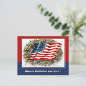 Gelukkige verjaardag, Amerika. Amerikaanse vlag Briefkaart (Staand voorkant)