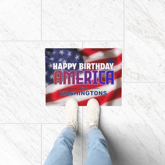 GELUKKIGE VERJAARDAG AMERIKA DEURMAT (Binnen)