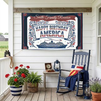 Gelukkige verjaardag Amerika Familie Unie Cruisesc Spandoek