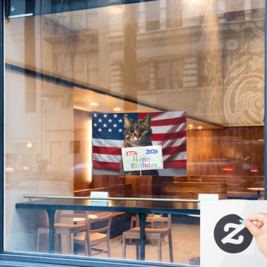 Gelukkige verjaardag Amerika Raamsticker (Cafe Raam)
