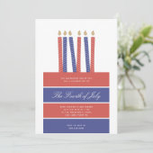 Gelukkige Verjaardag Amerika Rood Blauw 4 juli Fee Kaart (Staand voorkant)