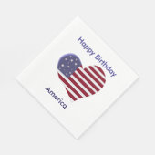 Gelukkige Verjaardag Amerika, Rood Wit en Blauw Ha Servet (Hoek)