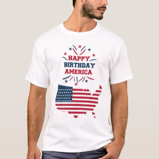 gelukkige verjaardag amerika t-shirt