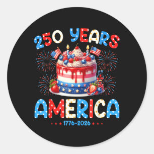 Gelukkige verjaardag Amerika VS 250 jaar vrouwen k Ronde Sticker