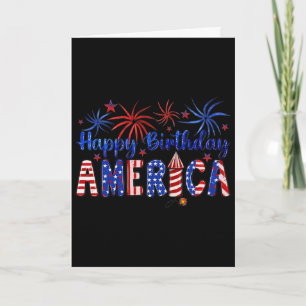 Gelukkige verjaardag Amerika Vuurwerk Usa Vlag 4 j Kaart