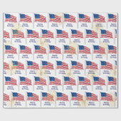 Gelukkige Verjaardag Amerikaanse vlag Cadeaupapier (Vlak)