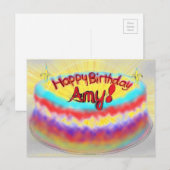 Gelukkige verjaardag Amy! Briefkaart (Voorkant / Achterkant)