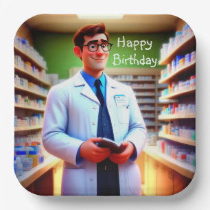 Gelukkige Verjaardag Apotheker Papieren Bordje