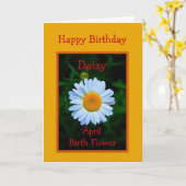 Gelukkige Verjaardag April Geboortebloem Kaart (Gele Bloem)