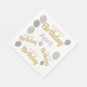 Gelukkige verjaardag April verjaardagen Papier Nap Servet (Hoek)