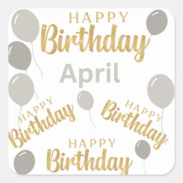 Gelukkige verjaardag april verjaardagen Sticker